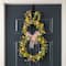Glitzhome® 25" Easter Bunny Shaped Wreath with Eggs & Satin Ribbon Bow